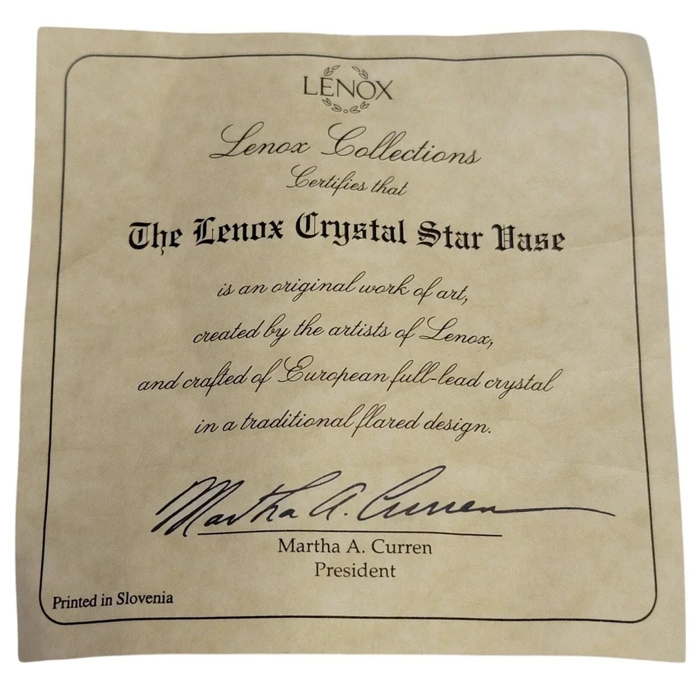 Lenox Crystal Star Vase 6